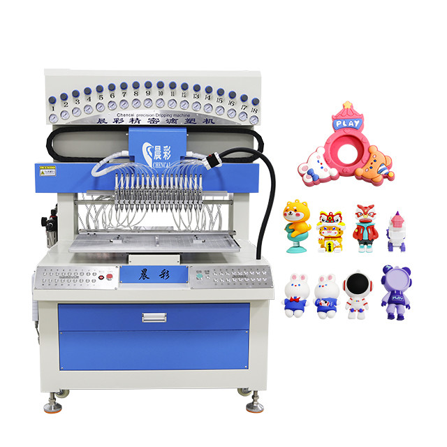 18-Color Silicone Label Dispensing Machine for PVC Keychains