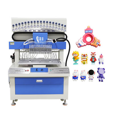 18 Kleur Silicone Label Machine Volledig automatische lijm dispenser voor PVC rubber sleutelkettingen