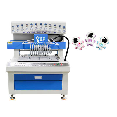 Máquina de goteo de etiquetas de PVC líquido de goma de 12 colores Máquina de fabricación de silicona de estilo ampliado