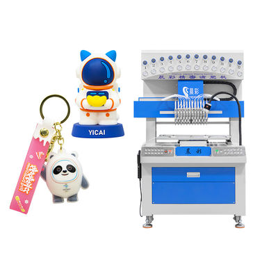 12 컬러 자동 2D 3D PVC 패치 분배 기계 실리콘 키 체인 코스터 방울 분배 기계