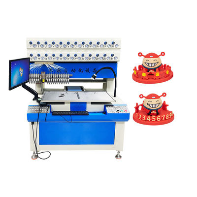 24 colori 2D 3D Soft PVC Rubber Patch Badge Making Dispensing Machine