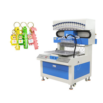 18 Color Silicone Label Machine Full-automatic Glue Dispensing Machine for PVC Rubber Keychains Machinery