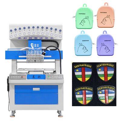 Automatic 12 Colors 2D 3D Silicone PVC Patch Dripping Filling Dispensing Machine for Making Clothing Decoration Trademark Logo