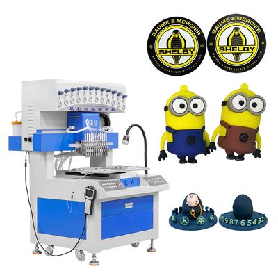Automatic 12 Colors 2D 3D Silicone PVC Patch Dripping Filling Dispensing Machine for Making Clothing Decoration Trademark Logo
