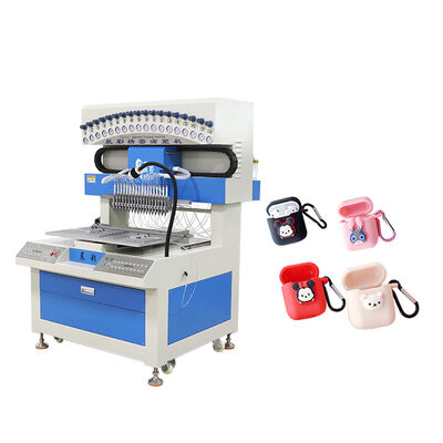 Máquina automática de gotejamento de etiquetas de silicone 18 cores Máquina de distribuição de PVC para chaveiros 2D 3D
