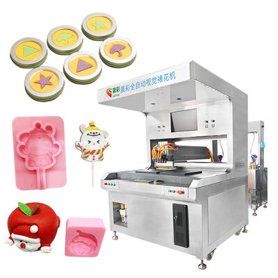 Máquina automática de decoración de dulces visual de 4 colores de acero inoxidable, máquina de manga pastelera de chocolate para pasteles y galletas con goteo
