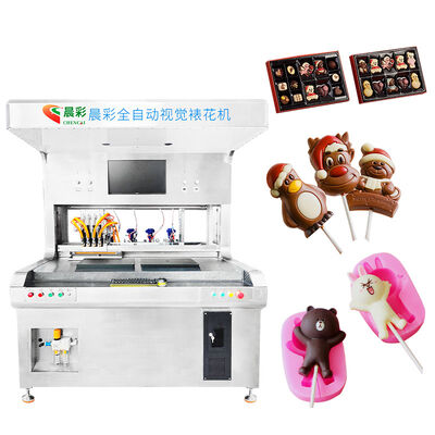 Automatic 4 Colors Stainless Steel Visual Chocolate Dripping Machine Cake Decorating Machine for Making Candy Ice Cream