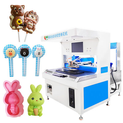 Máquina automática de decoración de chocolate visual de doble estación de 4 colores para rellenar dulces