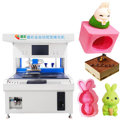 Fully Automatic 4 Colors Dual-station Chocolate Decorating Machine for Food and Chocolate Dripping
