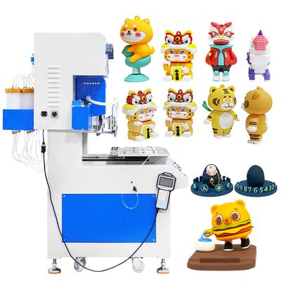 Automatische 12 kleuren siliconen dispensing machine pvc druppelmachine voor sleutelkettingen poppen