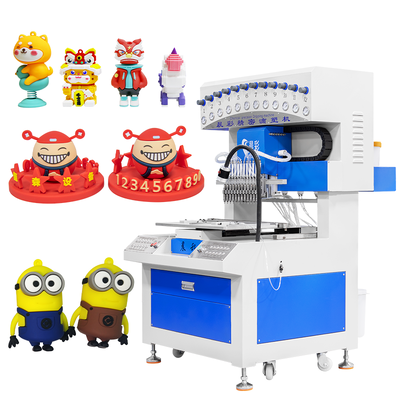 Automatic 12 Colors Silicone Dispensing Machine with 0.01mm XYZ Accuracy for Energy Saving PVC Keychain Production