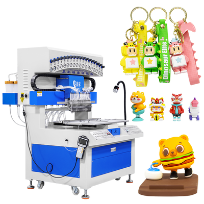 Full-automatic 18 Colors Silicone Dispensing Machine with 0.01mm XYZ Accuracy for Keychain Making