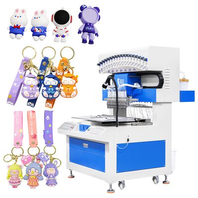 Automatic 18 Colors Silicone Dispensing Machine with 0.01mm XYZ Accuracy for PVC Keychain Making - Energy Saving
