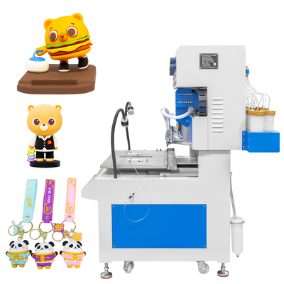 Automatic 24 Colors PVC Silicone Cartoon Figures Dropping Mold Machine for Dispensing 2D 3D Keychain Patch Labels