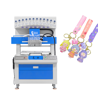 12 Farben PVC-Schlüsselfangstrich-Tropfmaschine Silikonpuppen Anhänger-Mach-Maschine