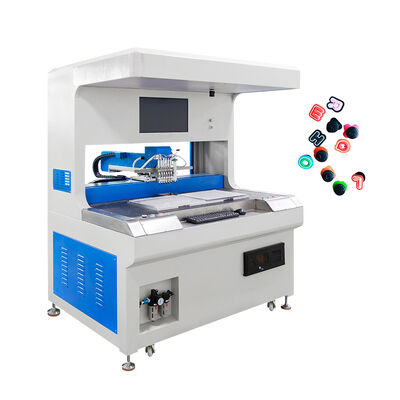Máquina automática de dispensación de pegamento con botón de máquina de goteo visual de doble estación