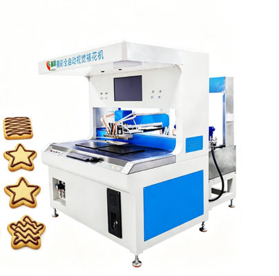 Automatic 4 Colors Dual-station Visual Chocolate Decorating Machine for Flowing Liquids