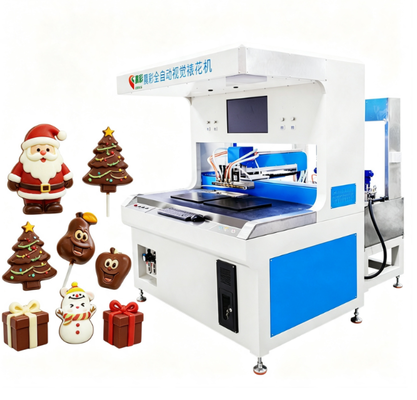 4 Colors Automatic Dual-station Visual Chocolate Decorating Machine for Ice Cream and Candy Dripping
