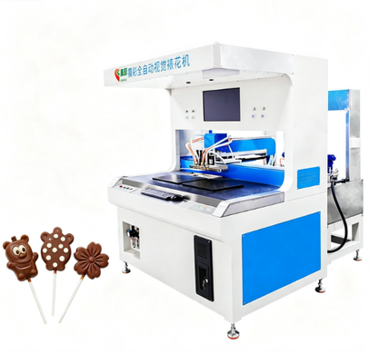 Automatic 4 Colors Dual-station Chocolate Decorating Machine with 1200mm/s Speed for Desserts and Candy
