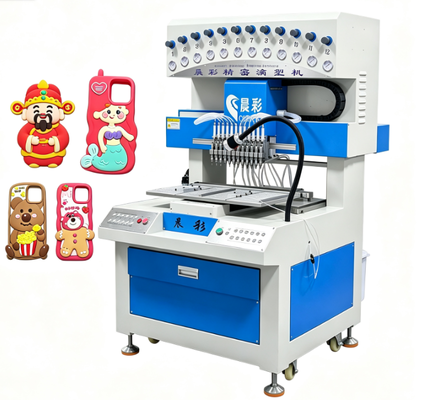 Automatic 12 Colors PVC Keychain Making Machine Soft Silicone Cartoon Phone Case Dripping Machine