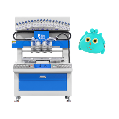 Automatic 18 Colors Silicone Dispensing Machine with 0.01mm XYZ Accuracy for PVC Keychain Dripping Energy Saving