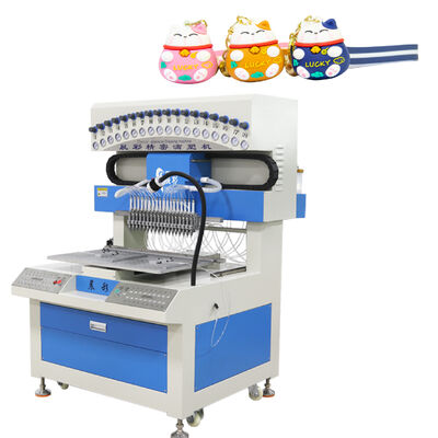 Automatic 18 Colors Silicone PVC Dispensing Machine with 0.01mm XYZ Accuracy for Energy Saving Keychain Making