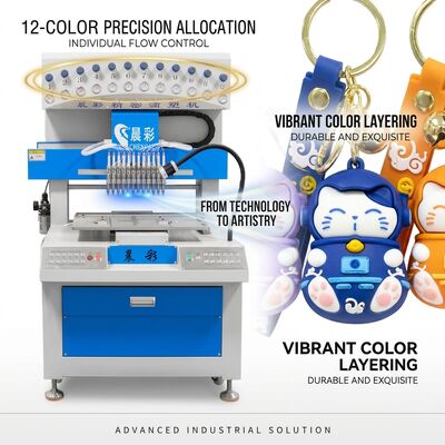 Automatic 12 Colors Soft PVC Keychain Dripping Machine Silicone Dispensing Machine for Cartoon Crafts